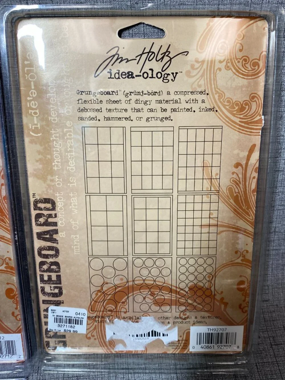 NEW Tim Holtz Idea-ology Grungeboard Swirls Basics & Swirls Shapes